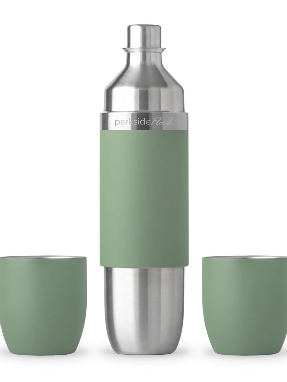 New in box Sage Green Stainless flask for wine